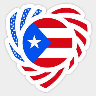 Puerto Rican American Multinational Patriot Flag (Heart) Sticker